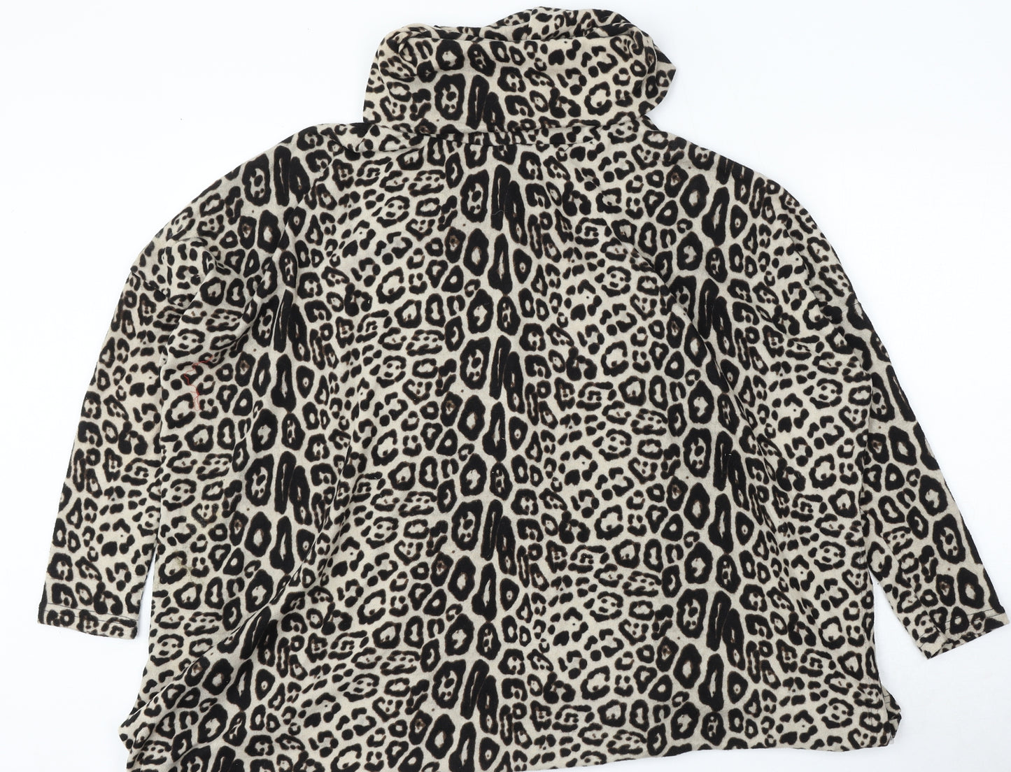 New Look Womens Multicoloured Roll Neck Animal Print Polyester Pullover Jumper Size M