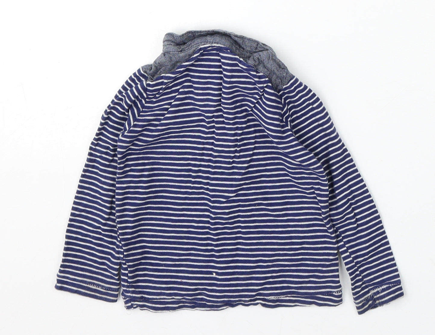 Rebel Boys Blue Striped Cotton Basic T-Shirt Size 12-18 Months Collared Button