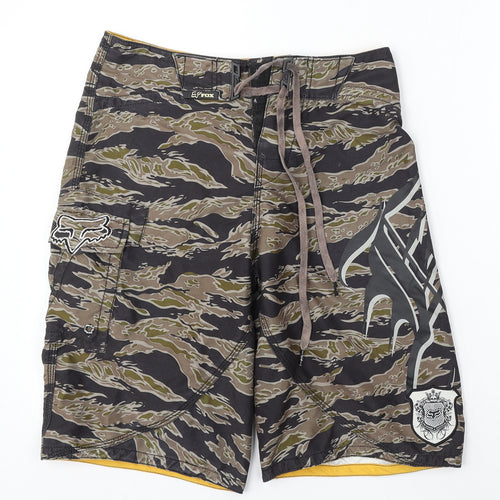 Fox Mens Multicoloured Camouflage Cargo Shorts Size 28 in L12 in Regular