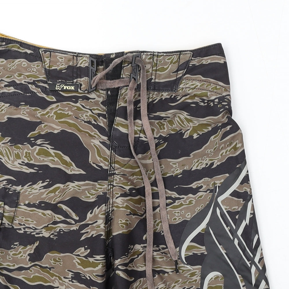 Fox Mens Multicoloured Camouflage Cargo Shorts Size 28 in L12 in Regular