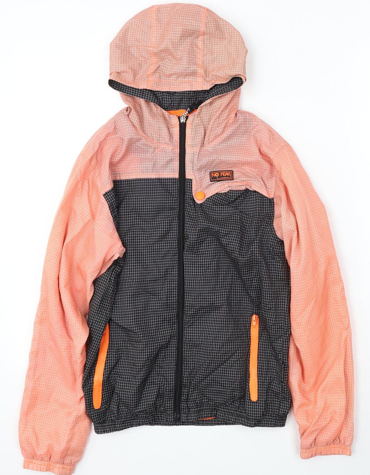 No Fear Boys Orange Geometric Jacket Coat Size 9-10 Years