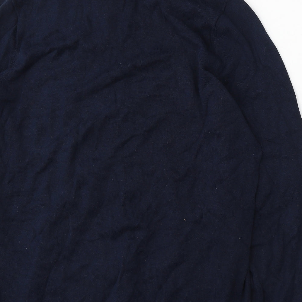 Topman Mens Blue Roll Neck Cotton Pullover Jumper Size L