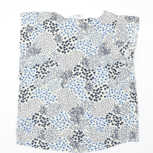 Saint Tropez Clothing Womens Multicoloured Geometric Viscose Basic Blouse Size M Round Neck