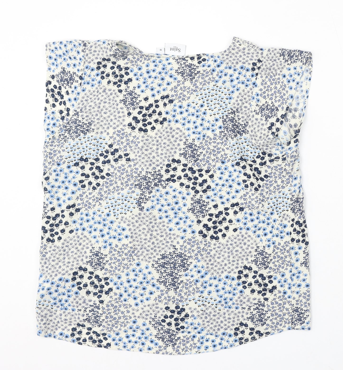 Saint Tropez Clothing Womens Multicoloured Geometric Viscose Basic Blouse Size M Round Neck