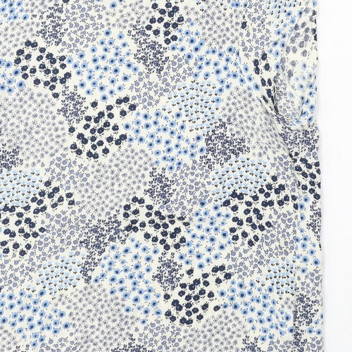 Saint Tropez Clothing Womens Multicoloured Geometric Viscose Basic Blouse Size M Round Neck