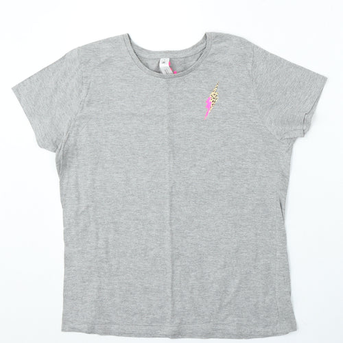 B&C Collection Womens Grey Cotton Basic T-Shirt Size XL Round Neck