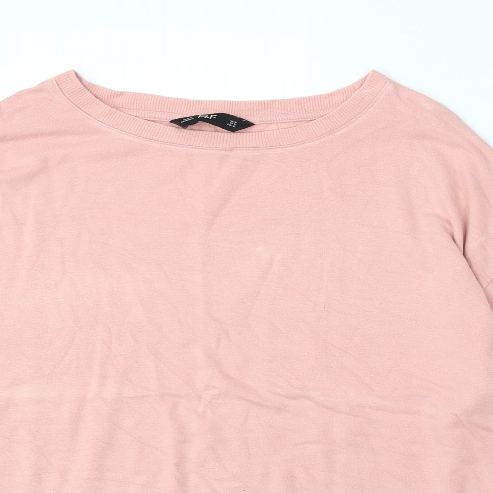 F&F Womens Pink Viscose Pullover Sweatshirt Size 14