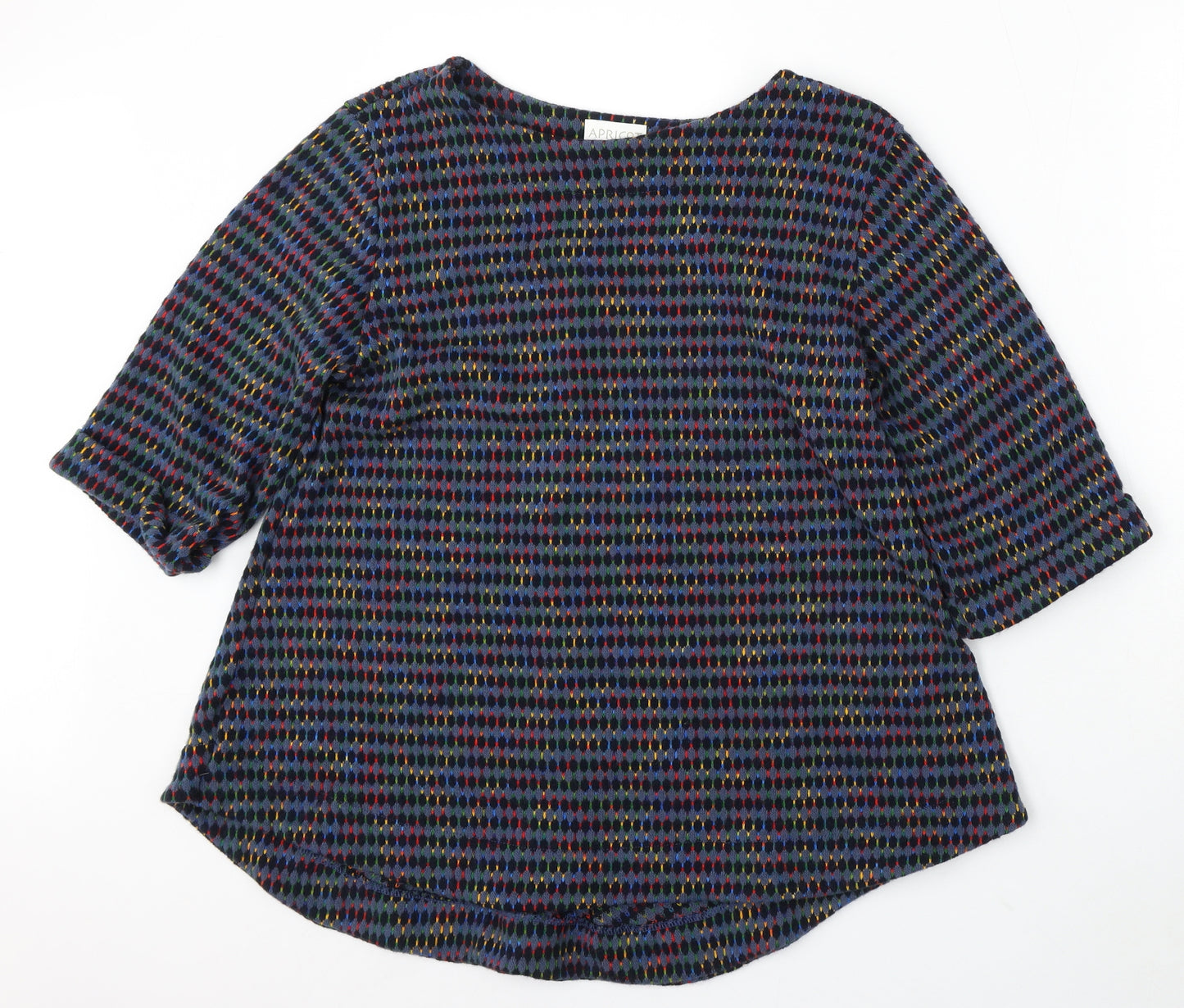 Apricot Womens Multicoloured Round Neck Geometric Acrylic Pullover Jumper Size M