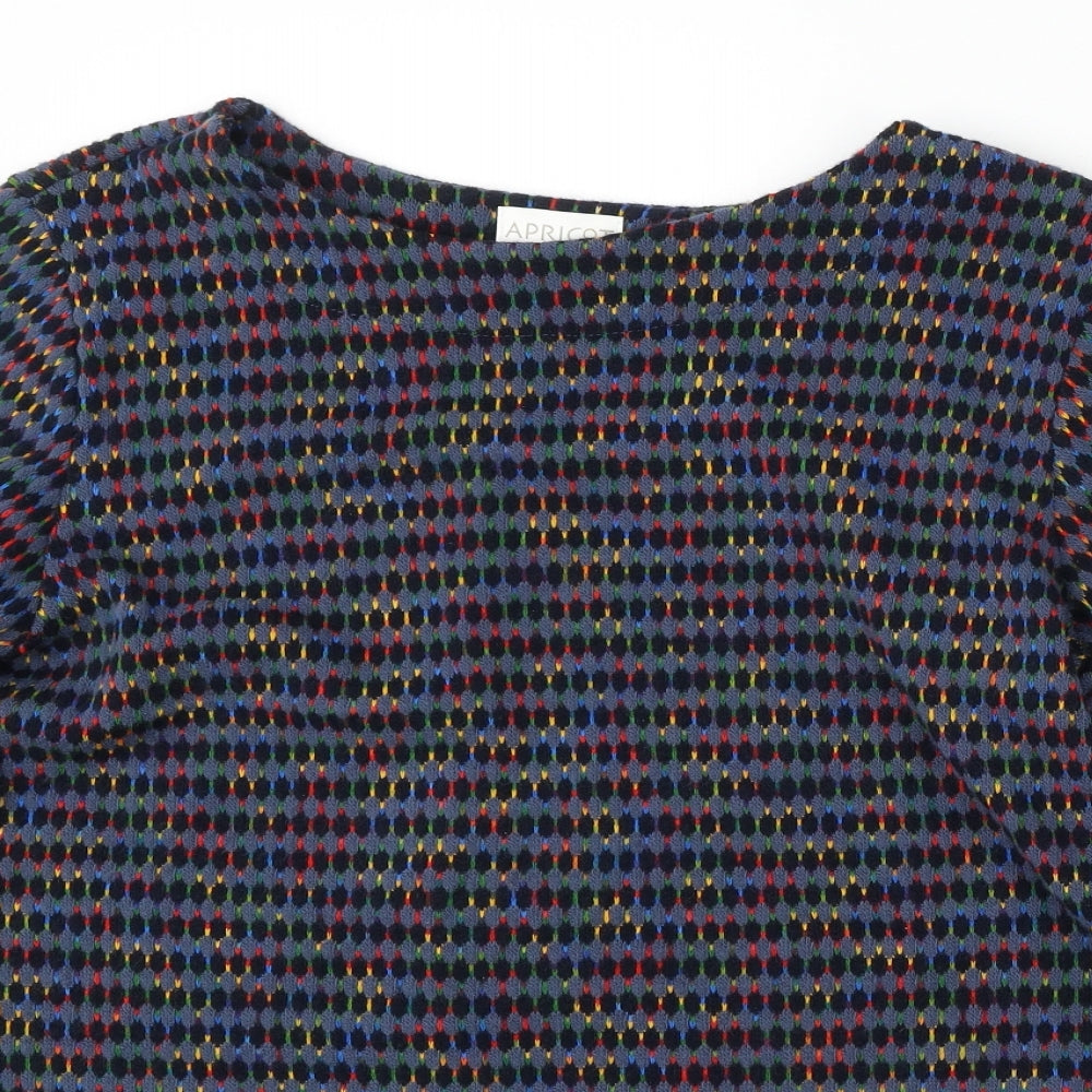 Apricot Womens Multicoloured Round Neck Geometric Acrylic Pullover Jumper Size M