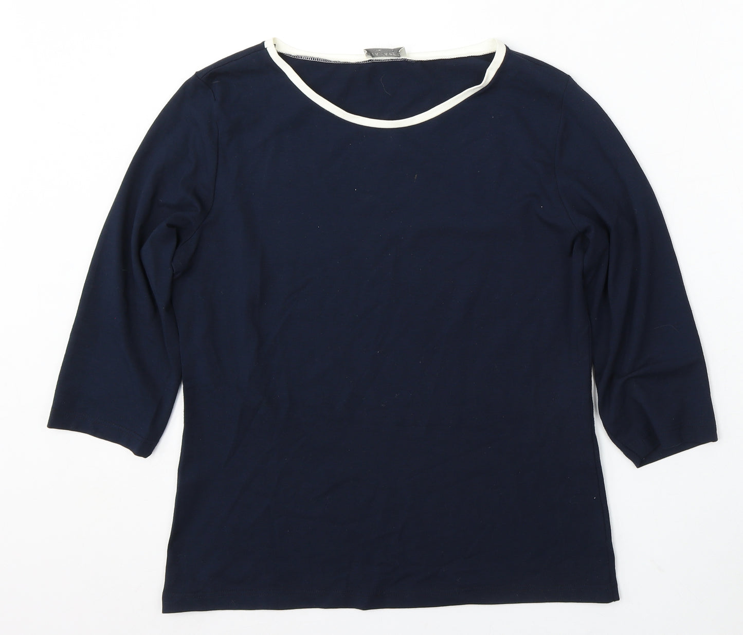 Via Appia Womens Blue Round Neck Viscose Pullover Jumper Size 14