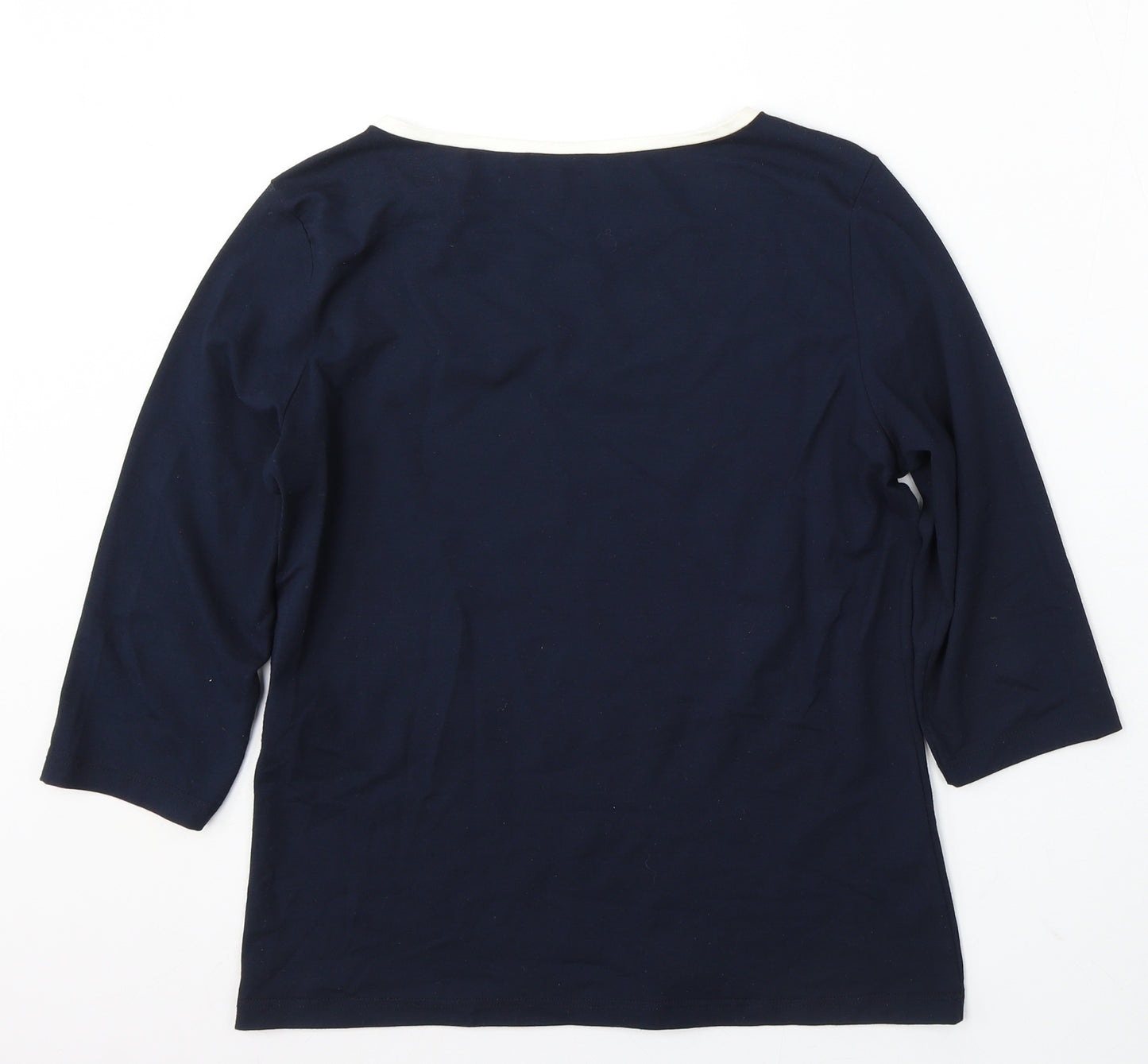 Via Appia Womens Blue Round Neck Viscose Pullover Jumper Size 14