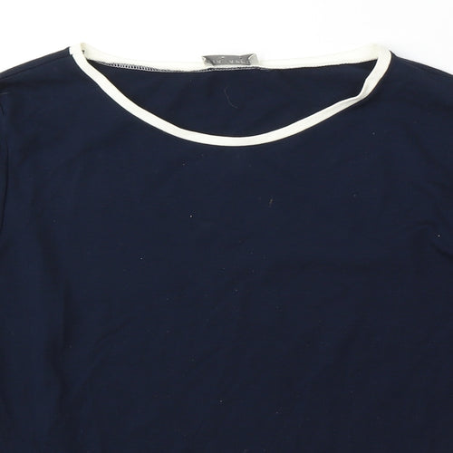 Via Appia Womens Blue Round Neck Viscose Pullover Jumper Size 14