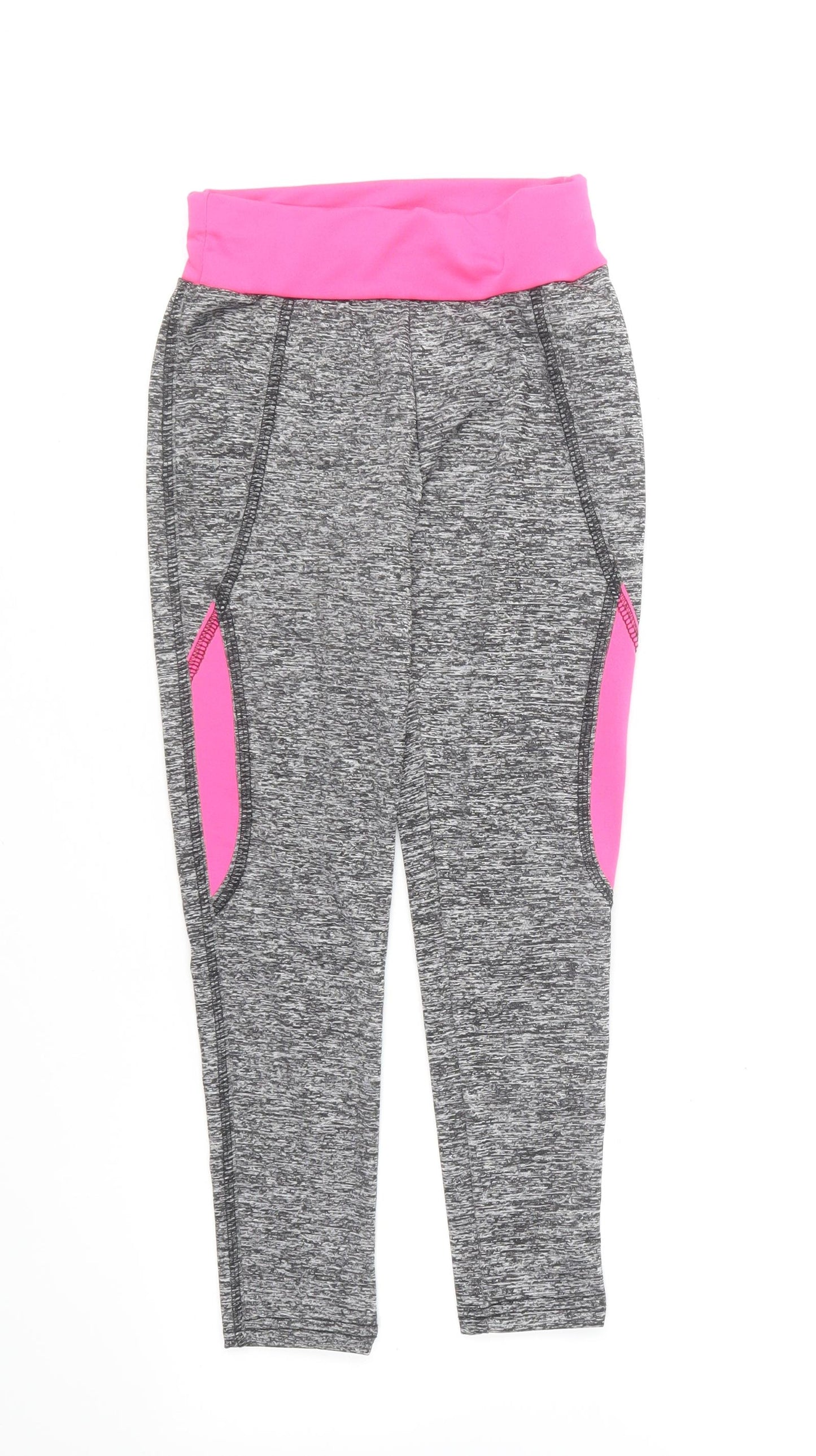 Preworn Womens Grey Polyester Jogger Leggings Size 10 L20 in Regular