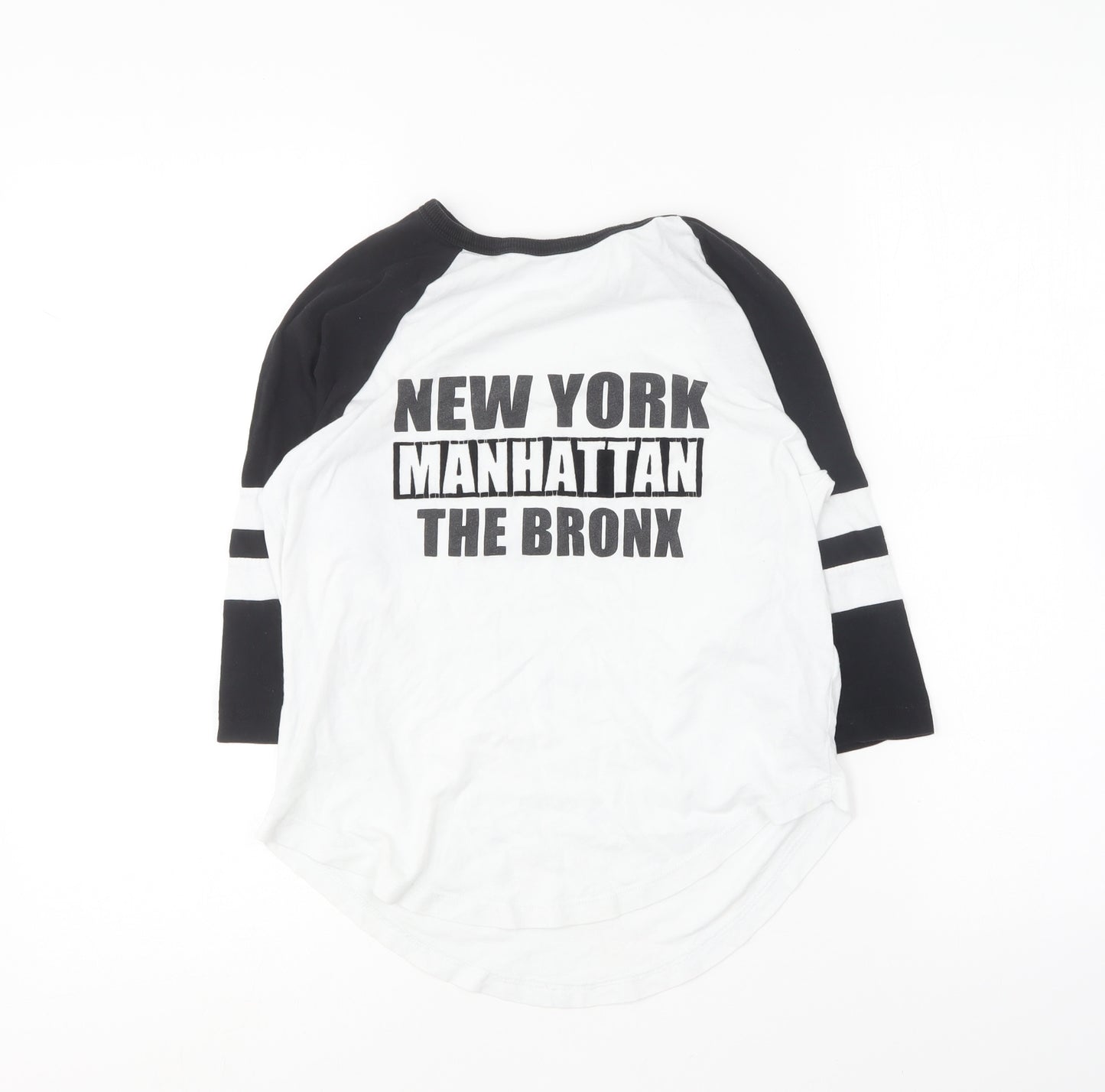 New Look Boys White Cotton Basic T-Shirt Size 10-11 Years Round Neck - New York
