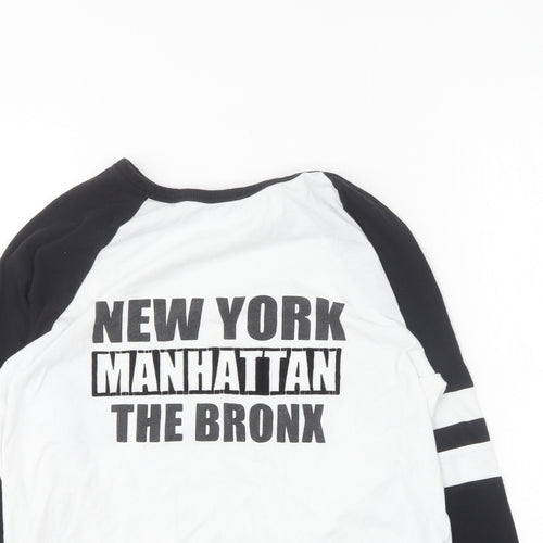 New Look Boys White Cotton Basic T-Shirt Size 10-11 Years Round Neck - New York