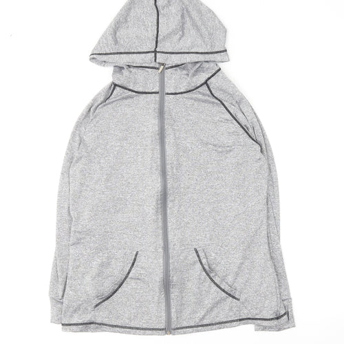 Sykooria Womens Grey Polyester Full Zip Hoodie Size XL