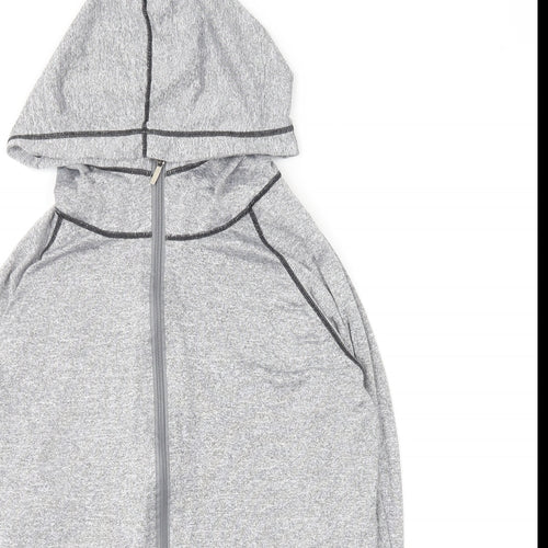 Sykooria Womens Grey Polyester Full Zip Hoodie Size XL