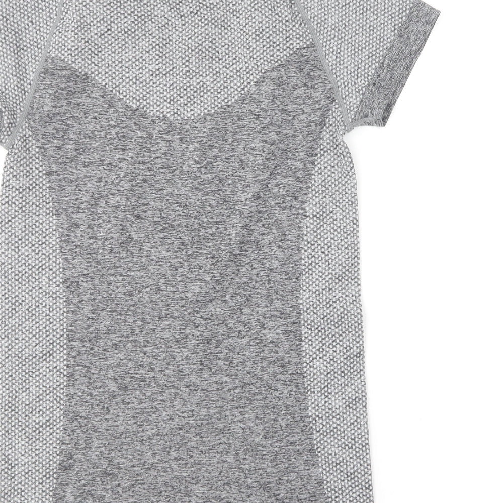 Primark Womens Grey Polyester Basic T-Shirt Size 14 Round Neck