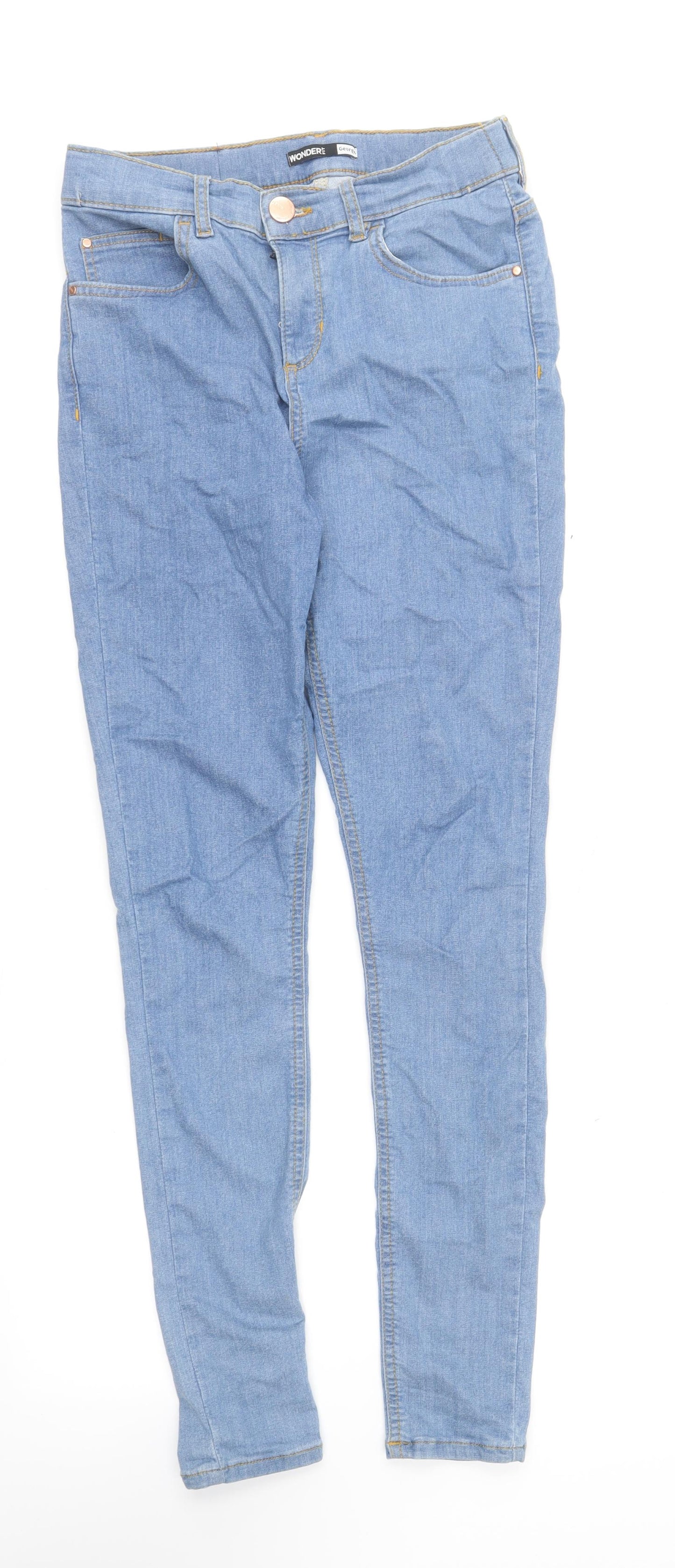 George Womens Blue Cotton Skinny Jeans Size 10 L29 in Regular