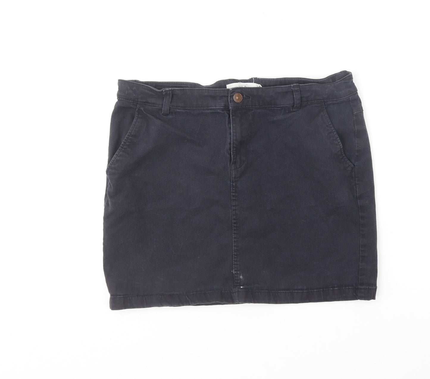 H&M Womens Blue Cotton Mini Skirt Size 12