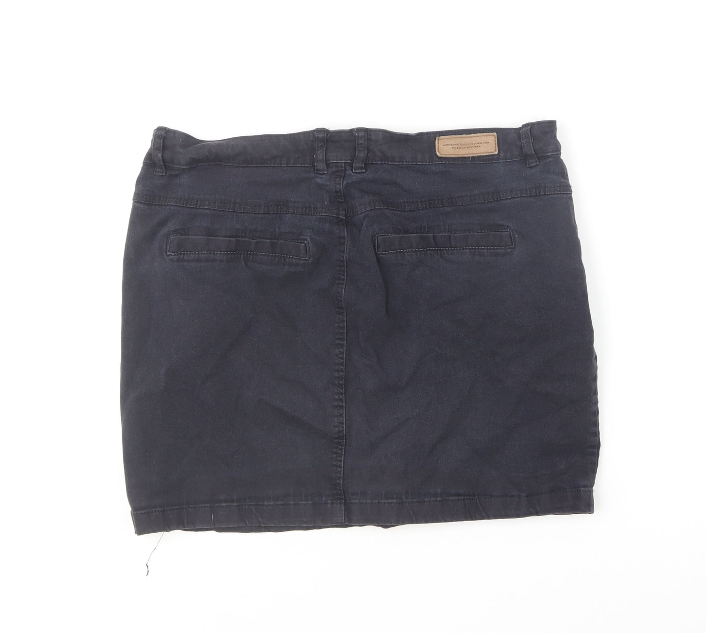 H&M Womens Blue Cotton Mini Skirt Size 12