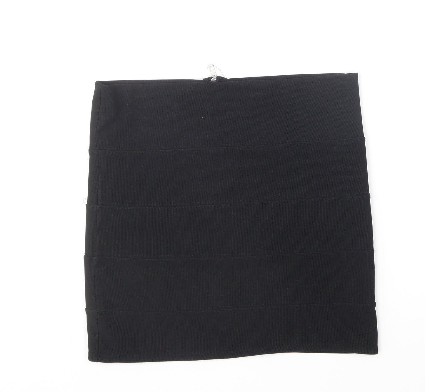 Preworn Womens Black Polyester Mini Skirt Size 14
