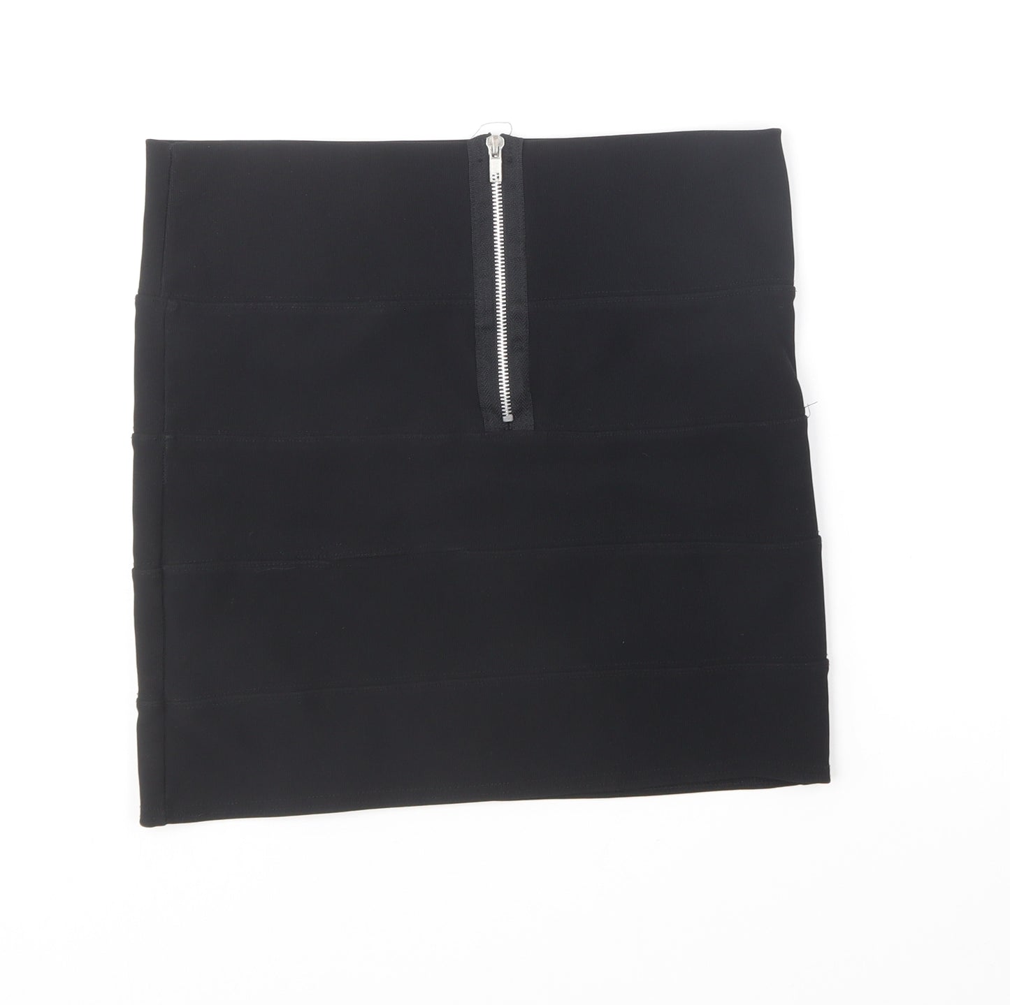 Preworn Womens Black Polyester Mini Skirt Size 14