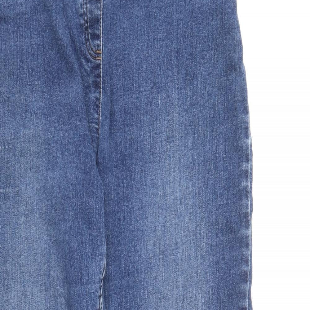 NEXT Womens Blue Cotton Skinny Jeans Size 14 L28 in Regular