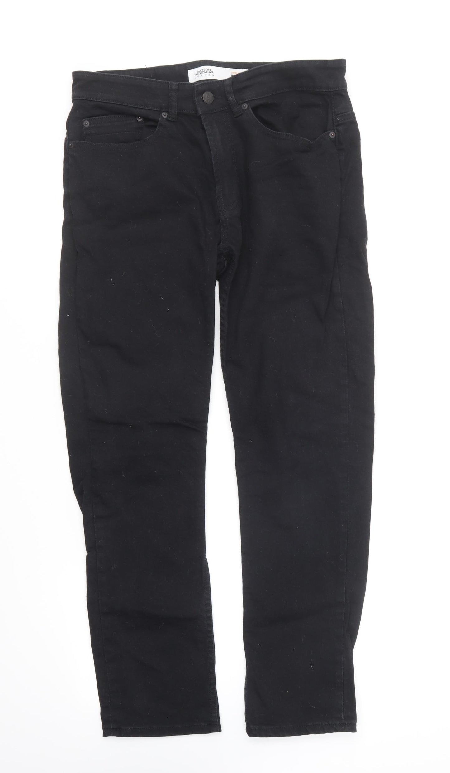 Burton Mens Black Cotton Straight Jeans Size 32 in L28 in Regular