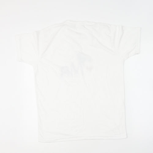 Stars & Stripes Mens White Polyester T-Shirt Size M Round Neck - Mickey Mouse