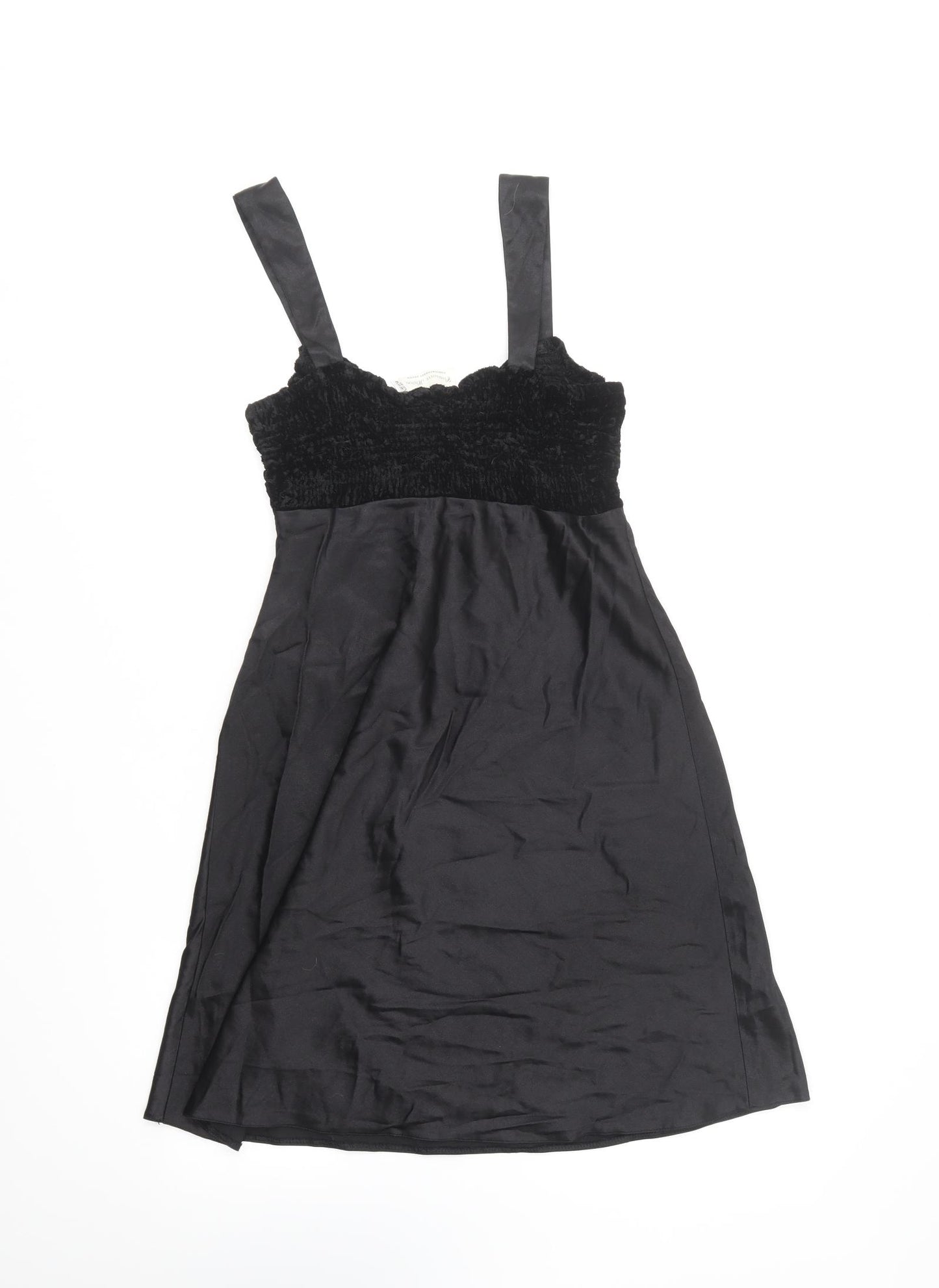 Charlotte Halton Womens Black Viscose Skater Dress Size 12 Square Neck