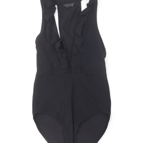 Topshop Womens Black Polyamide Bodysuit One-Piece Size 6
