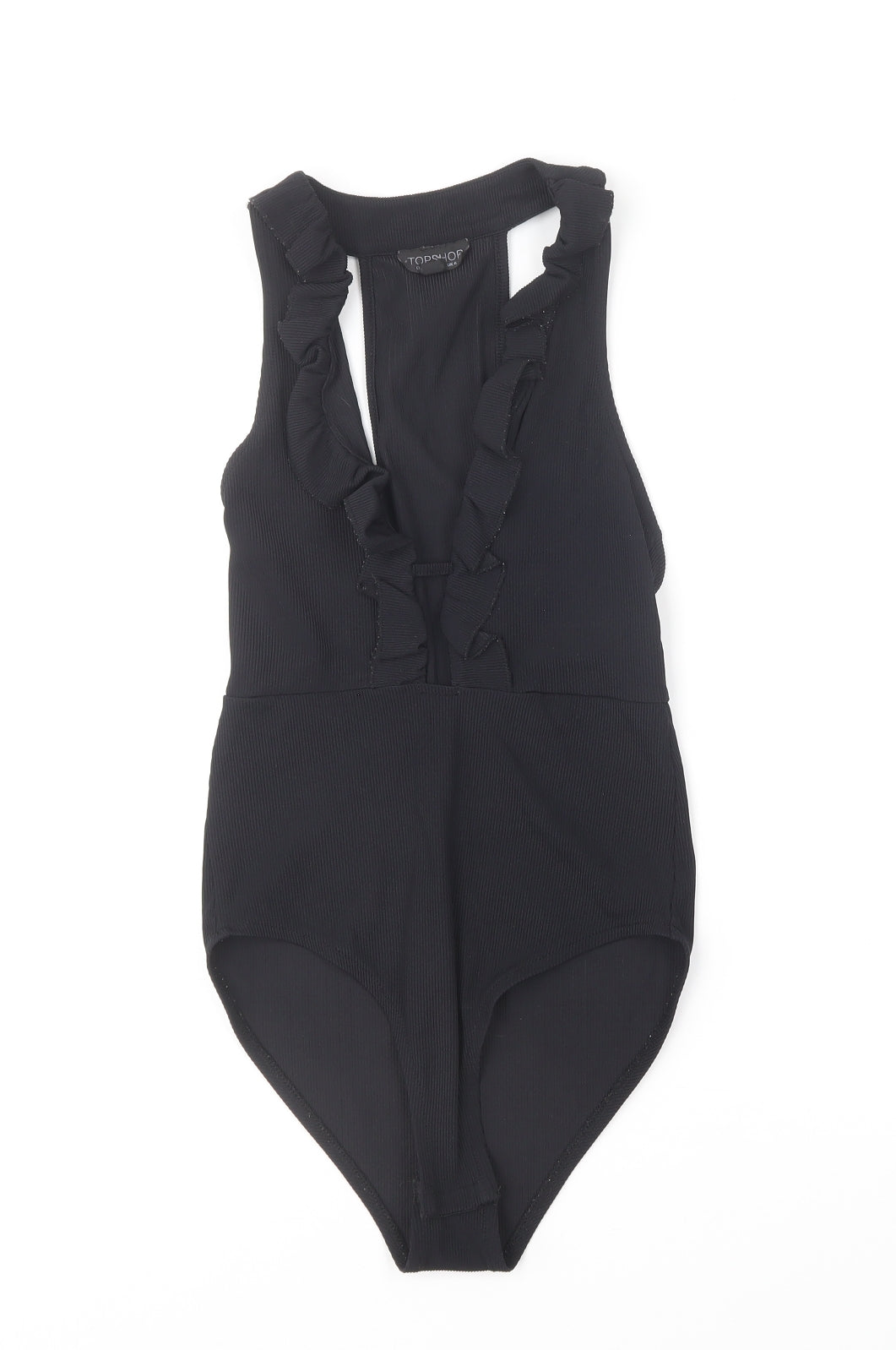 Topshop Womens Black Polyamide Bodysuit One-Piece Size 6