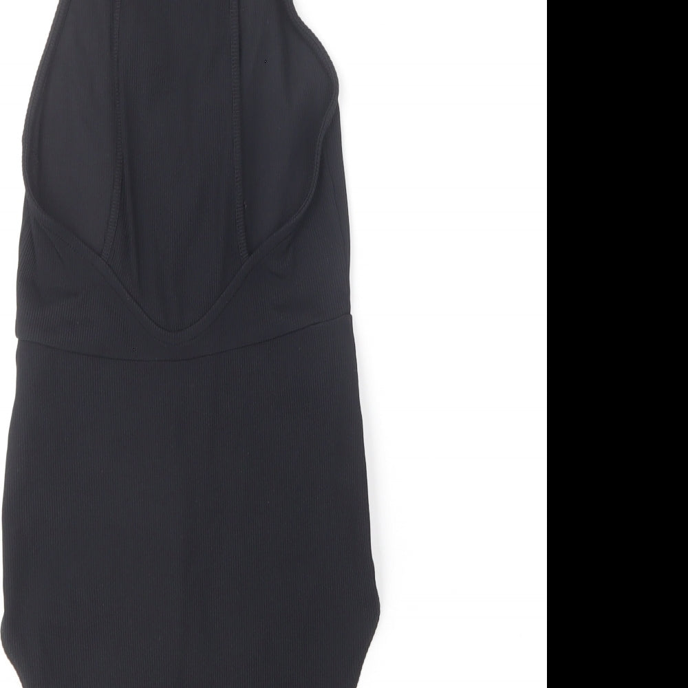 Topshop Womens Black Polyamide Bodysuit One-Piece Size 6