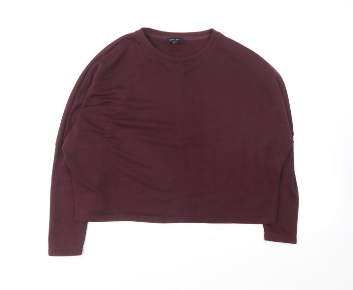 New Look Womens Purple Round Neck Polyester Pullover Jumper Size 14