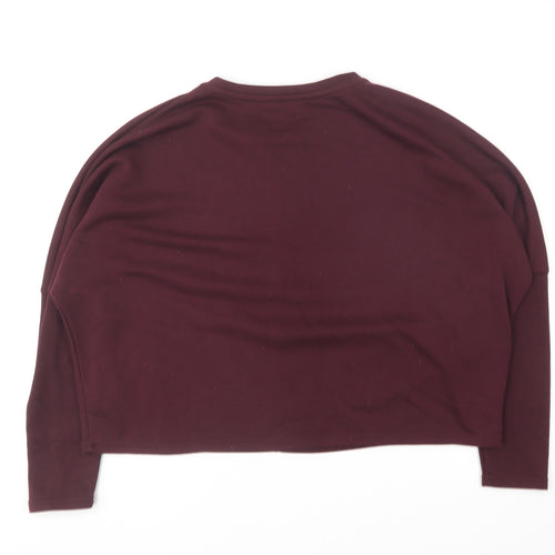 New Look Womens Purple Round Neck Polyester Pullover Jumper Size 14
