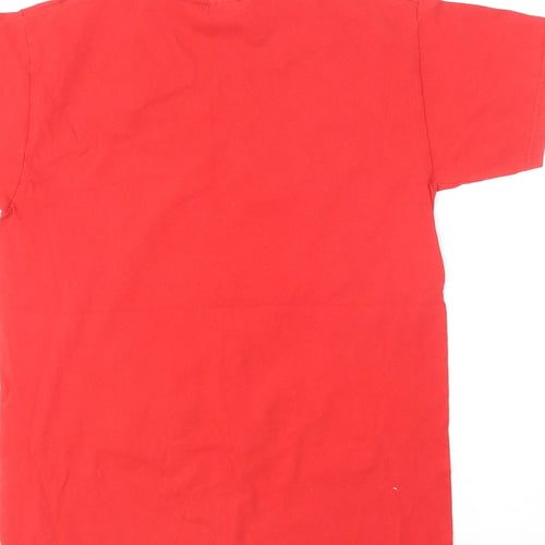 Fruit of the Loom Womens Red Cotton Basic T-Shirt Size S Round Neck - Christmas Santa