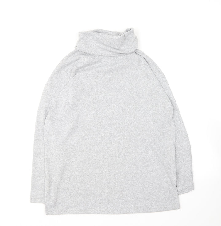 New Look Womens Grey Roll Neck Polyester Pullover Jumper Size S