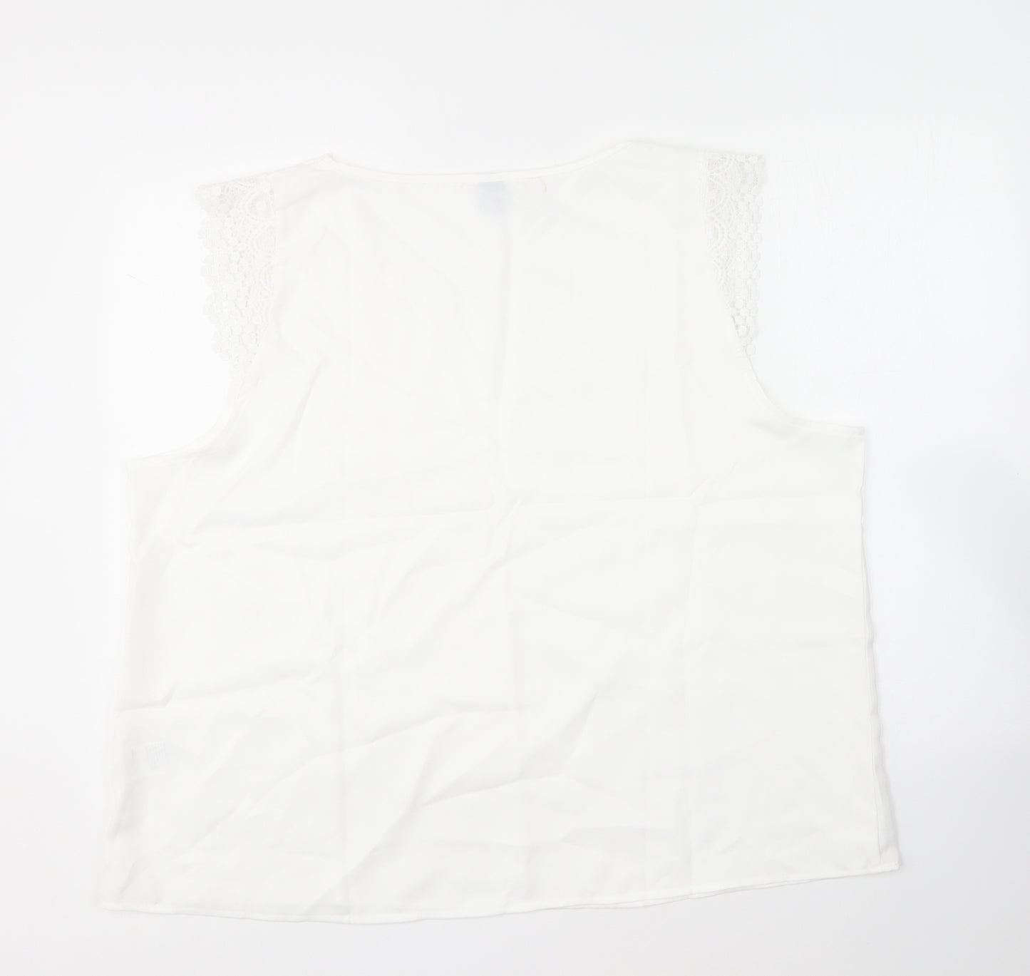 SheIn Womens White Polyester Basic Blouse Size 3XL Scoop Neck