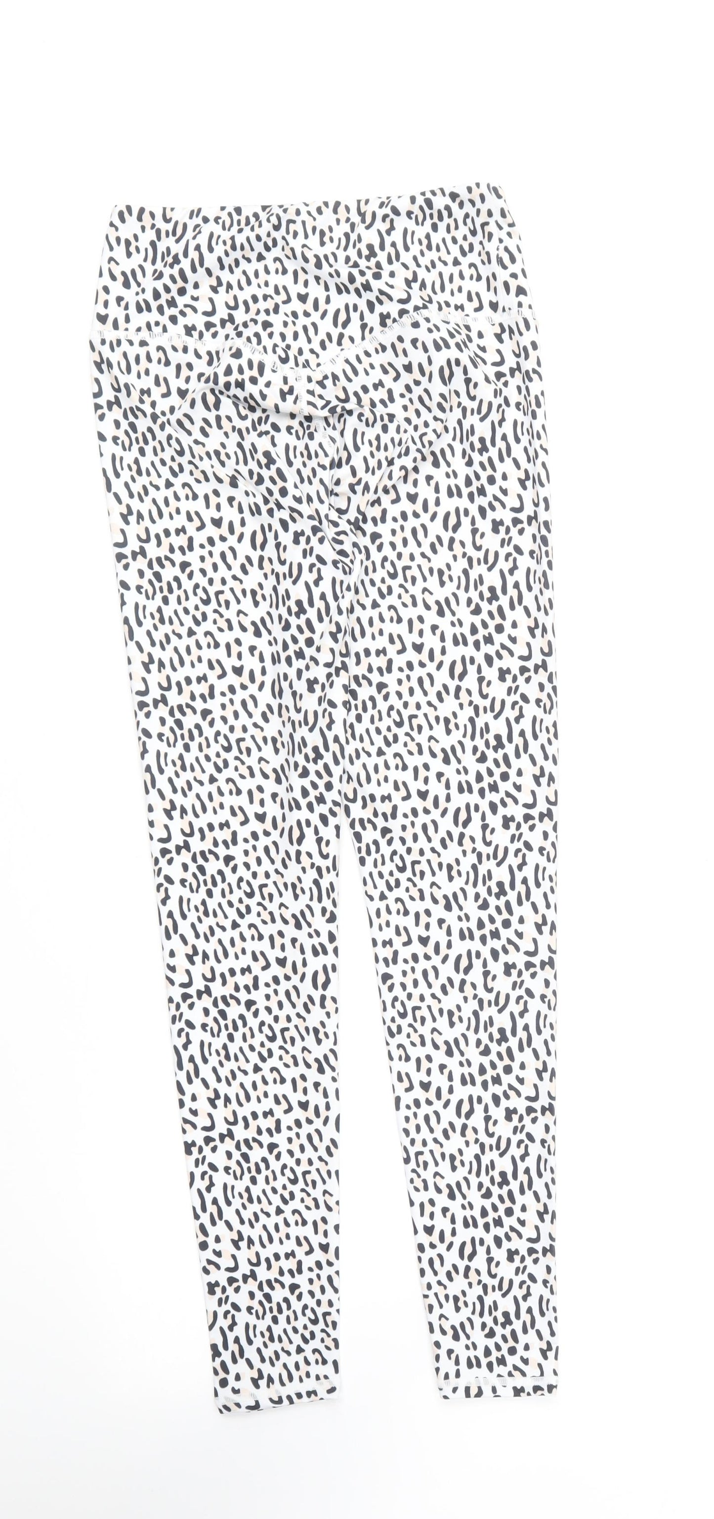 Preworn Womens Multicoloured Animal Print Polyester Compression Leggings Size S L25 in Regular