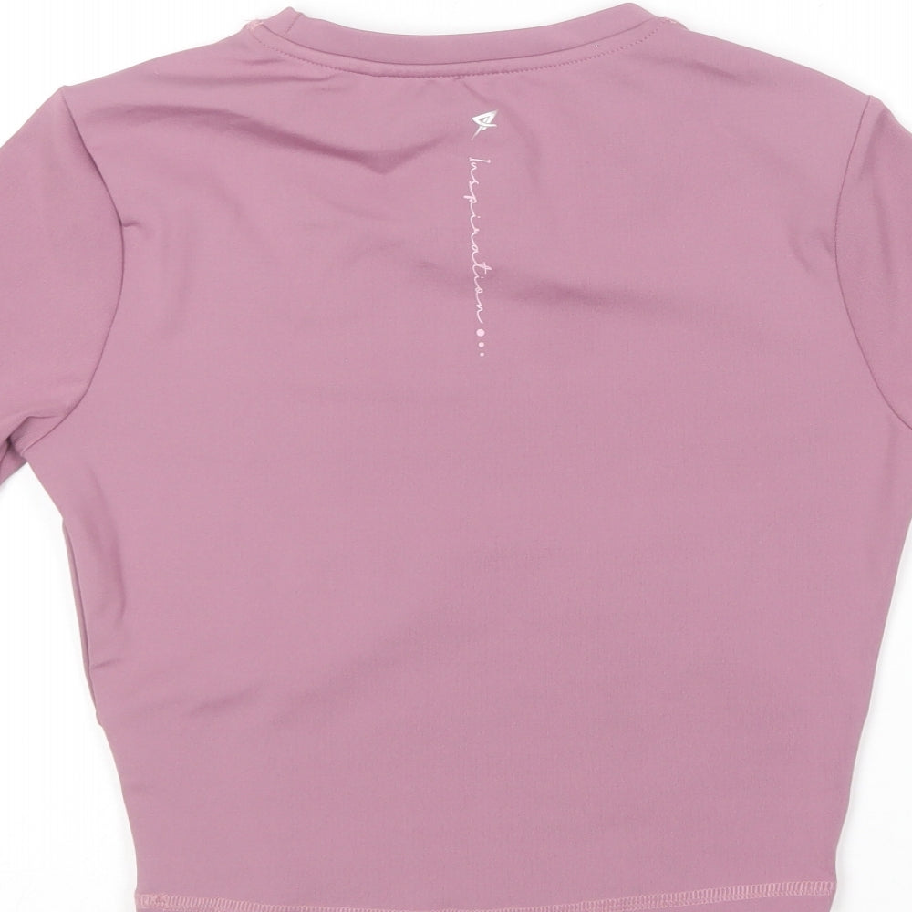 Primark Womens Pink Polyester Basic T-Shirt Size 6 Round Neck