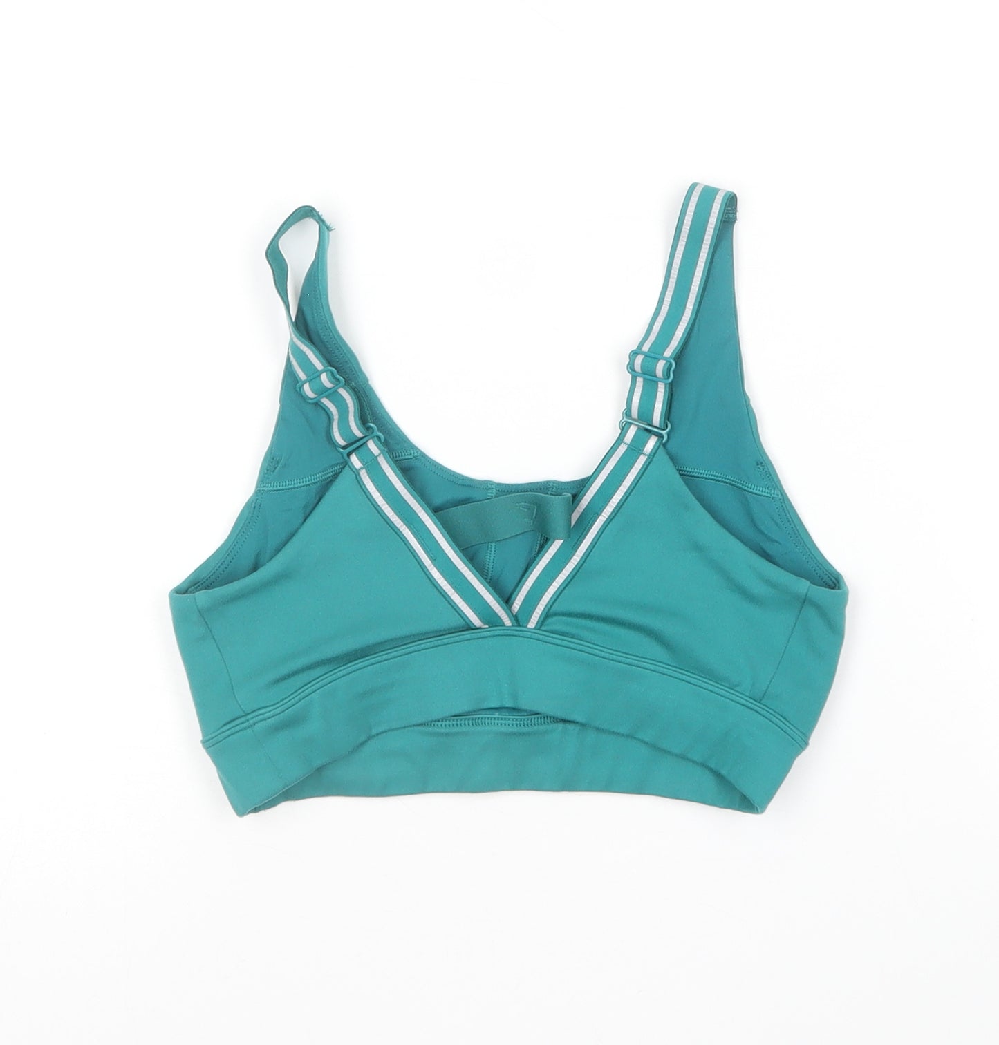Gymshark Womens Green Polyester Cropped T-Shirt Size XS V-Neck