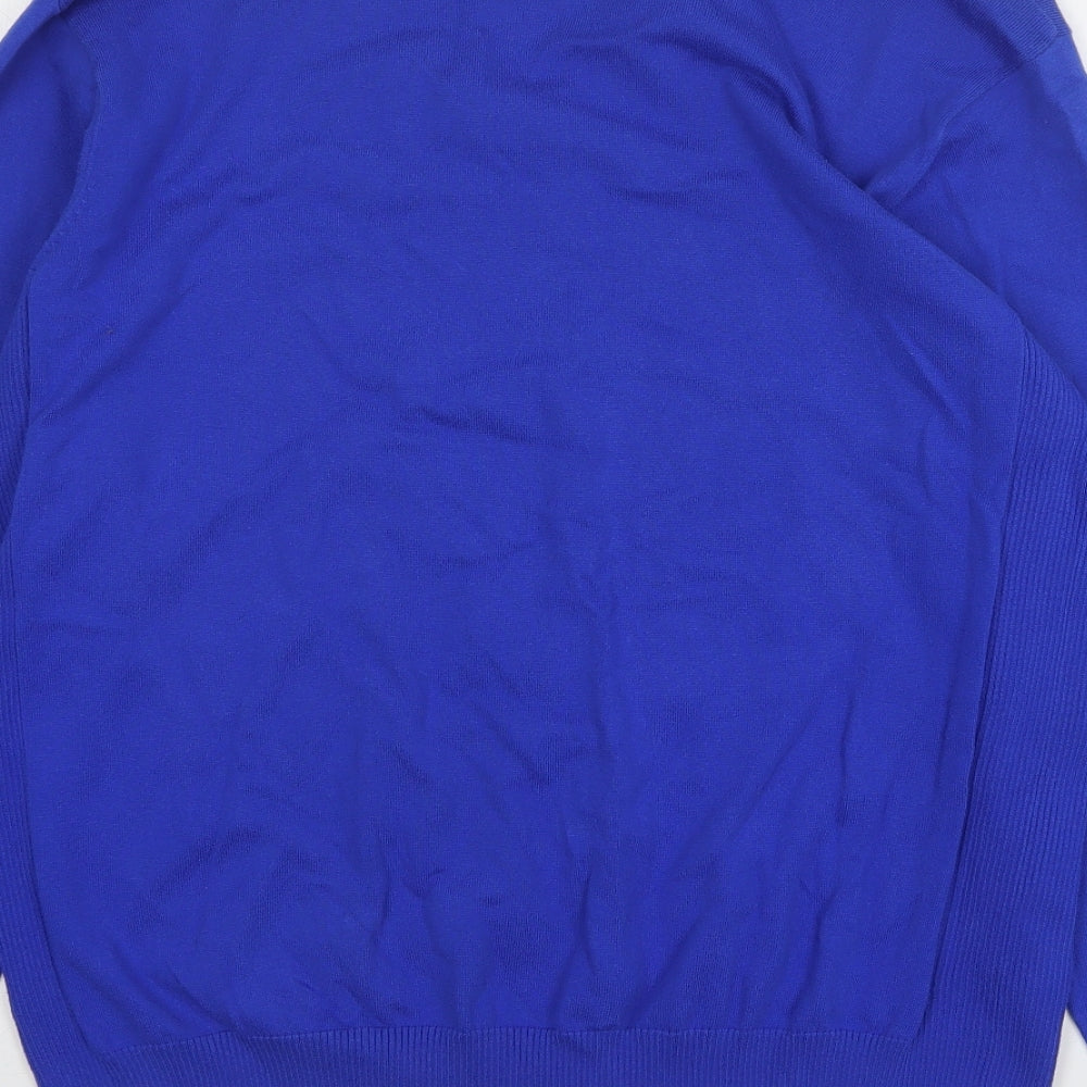 NEXT Mens Blue V-Neck Cotton Pullover Jumper Size L