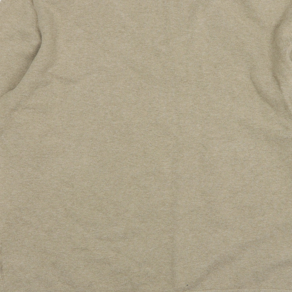 Monsoon Womens Beige V-Neck Cotton Pullover Jumper Size L
