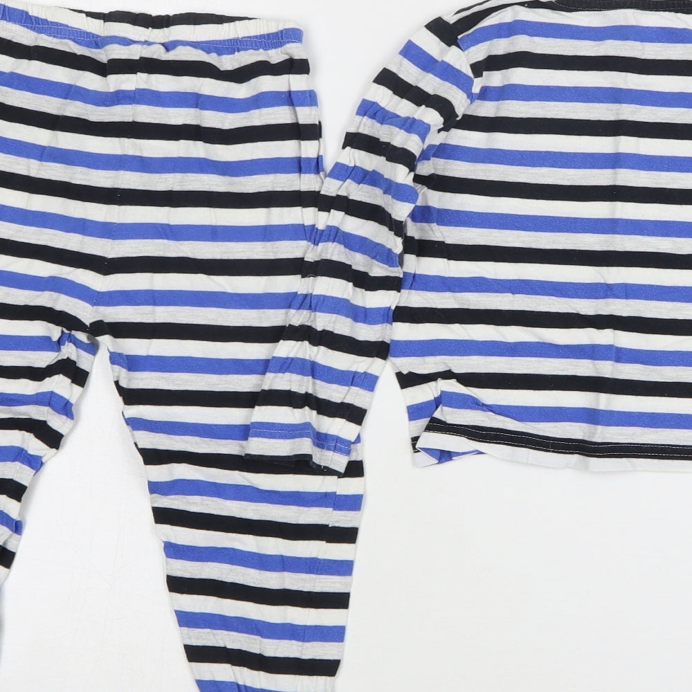 Primark Boys Multicoloured Striped Cotton Pyjama Set Size 3-4 Years