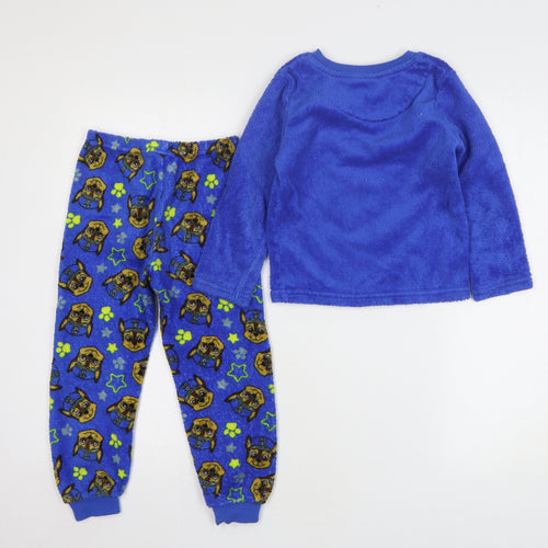 Primark Boys Blue Geometric Polyester Pyjama Set Size 4-5 Years - Paw Patrol