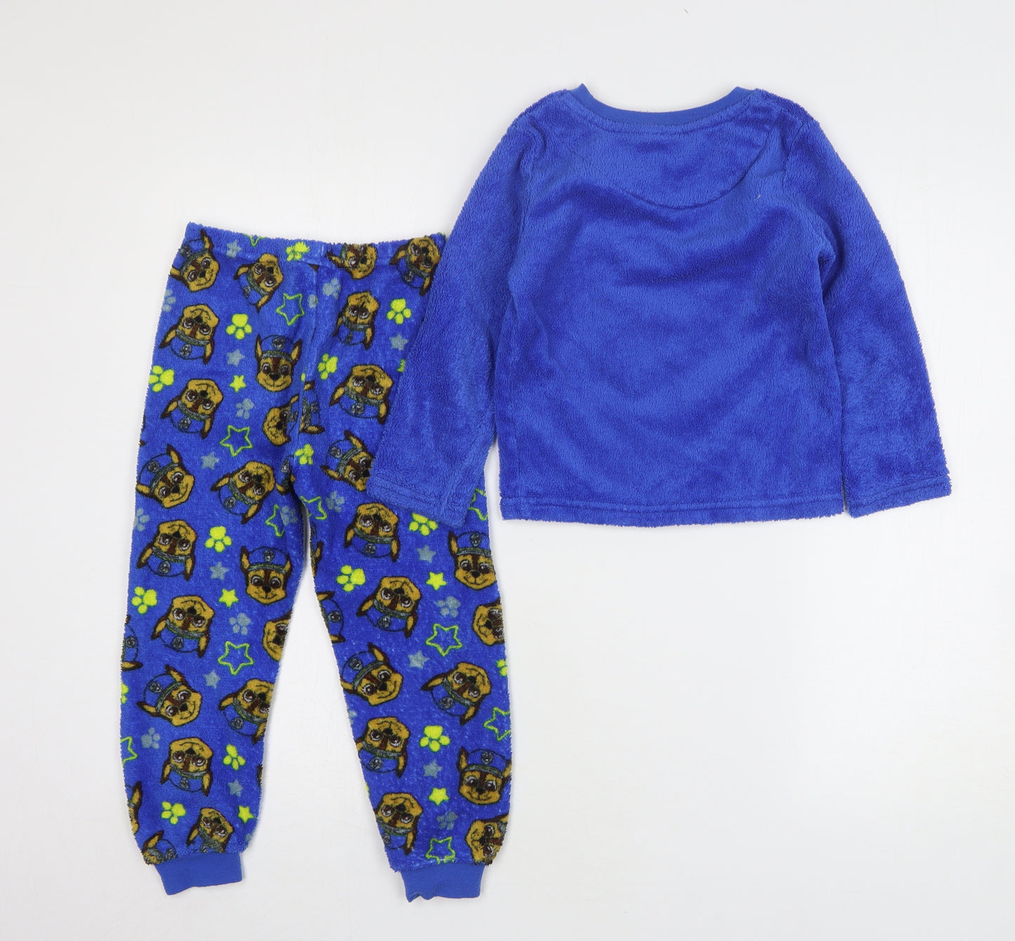 Primark Boys Blue Geometric Polyester Pyjama Set Size 4-5 Years - Paw Patrol