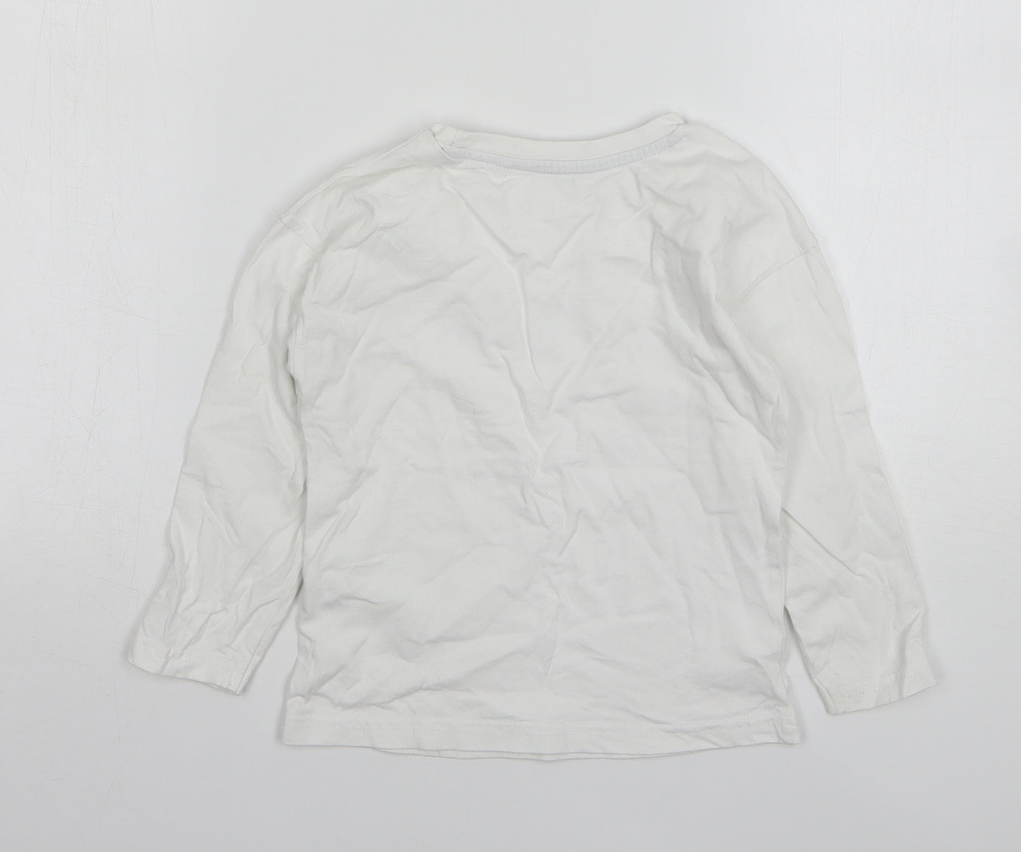 George Boys White Cotton Basic T-Shirt Size 4-5 Years Round Neck