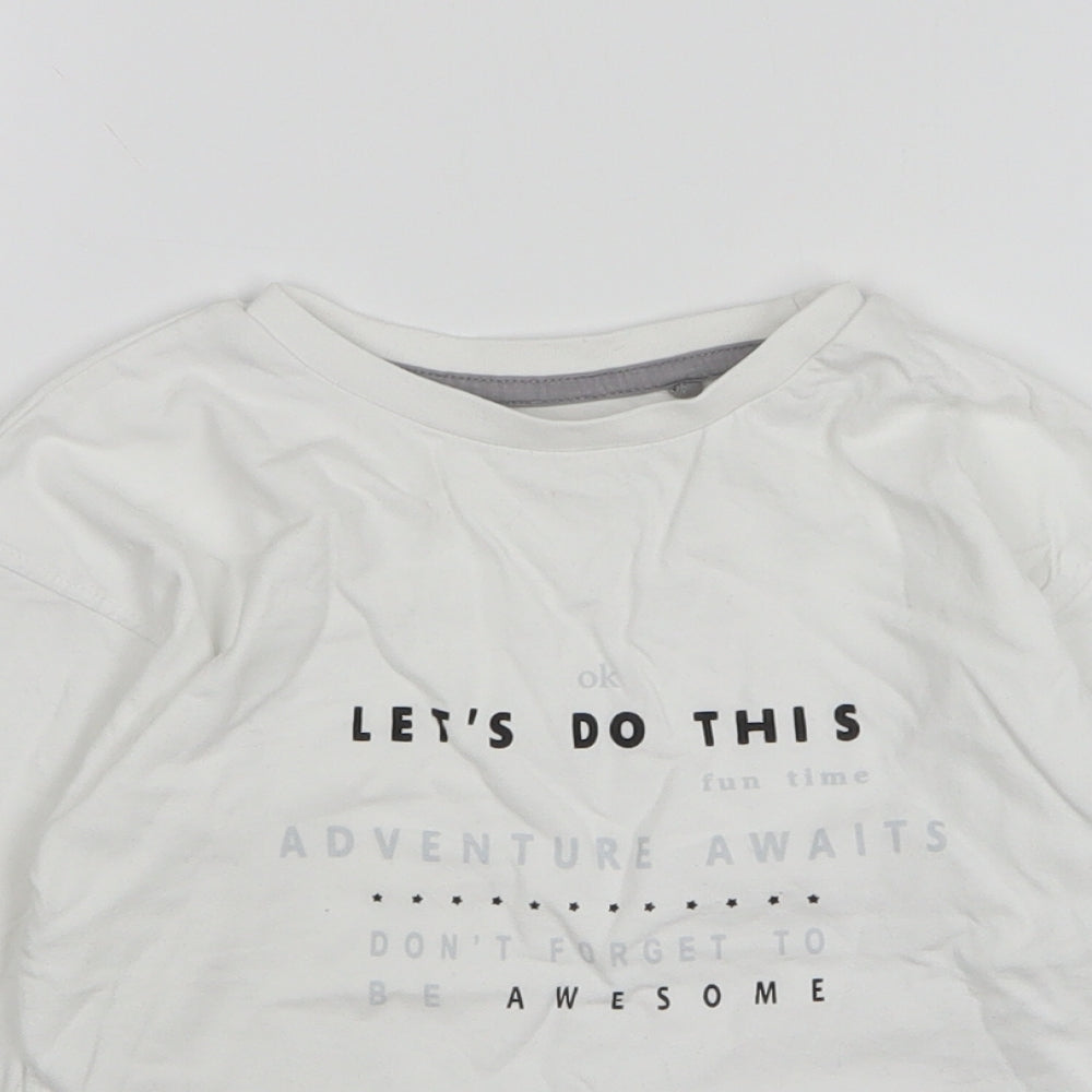 George Boys White Cotton Basic T-Shirt Size 4-5 Years Round Neck