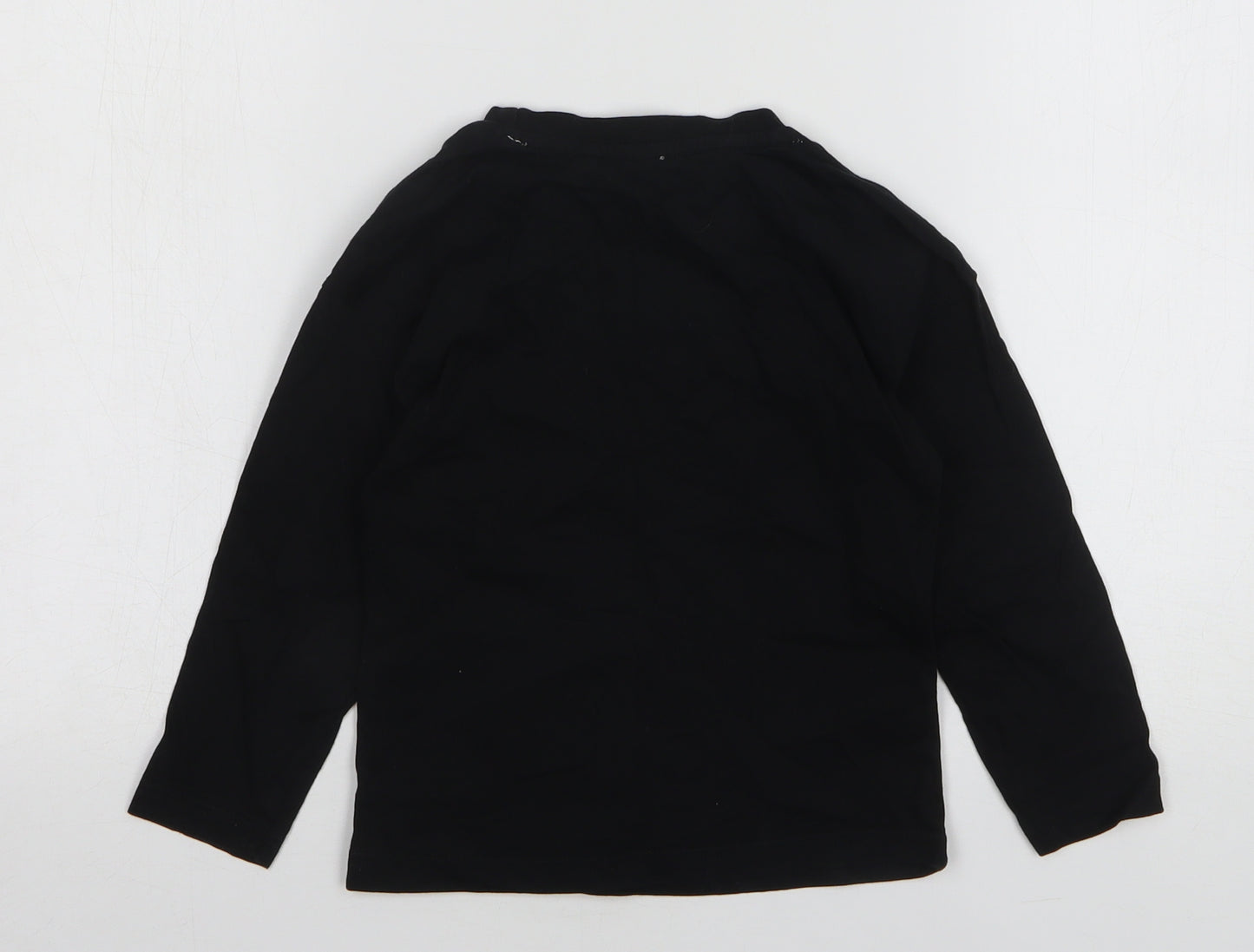 George Boys Black Cotton Basic T-Shirt Size 4-5 Years Round Neck